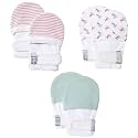 HAPIU Baby Newborn No Scratch Mittens Stay On, 100% Cotton Adjustable 0-12M