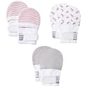 HAPIU Baby Newborn No Scratch Mittens Stay On, 100% Cotton Adjustable 0-12M