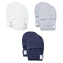 HAPIU Baby Newborn No Scratch Mittens Stay On, 100% Cotton Adjustable 0-12M