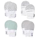 HAPIU Baby Newborn No Scratch Mittens Stay On, 100% Cotton Adjustable 0-12M