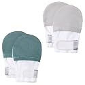 HAPIU Baby Newborn No Scratch Mittens Stay On, 100% Cotton Adjustable 0-12M