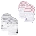 HAPIU Baby Newborn No Scratch Mittens Stay On, 100% Cotton Adjustable 0-12M