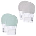 HAPIU Baby Newborn No Scratch Mittens Stay On, 100% Cotton Adjustable 0-12M