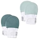 HAPIU Baby Newborn No Scratch Mittens Stay On, 100% Cotton Adjustable 0-12M