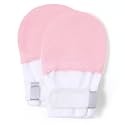 HAPIU Baby Newborn No Scratch Mittens Stay On, 100% Cotton Adjustable 0-12M