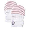 HAPIU Baby Newborn No Scratch Mittens Stay On, 100% Cotton Adjustable 0-12M
