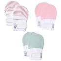 HAPIU Baby Newborn No Scratch Mittens Stay On, 100% Cotton Adjustable 0-12M