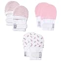 HAPIU Baby Newborn No Scratch Mittens Stay On, 100% Cotton Adjustable 0-12M