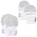 HAPIU Baby Newborn No Scratch Mittens Stay On, 100% Cotton Adjustable 0-12M
