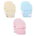 HAPIU Baby Newborn No Scratch Mittens Stay On, 100% Cotton Adjustable 0-12M
