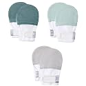 HAPIU Baby Newborn No Scratch Mittens Stay On, 100% Cotton Adjustable 0-12M