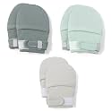 HAPIU Baby Newborn No Scratch Mittens Stay On, 100% Cotton Adjustable 0-12M