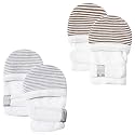 HAPIU Baby Newborn No Scratch Mittens Stay On, 100% Cotton Adjustable 0-12M