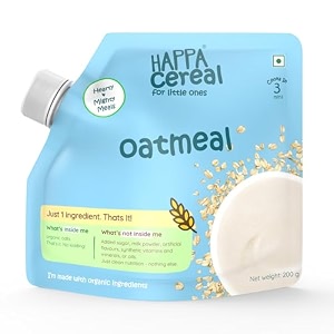 happa organic baby food oatmeal porridge mix cereal  vitamin mineral powerhouse  instant health food  100 natural and organic khichdi  no added salt sugar or milk  no preservatives  200gm