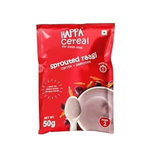 happa organic baby food porridge mix cereal 50 g ragi  carrot  beetroot