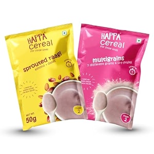 happa organic baby food porridge mix cereal pack of 2 50 g ragi  almonds  dates amp multigrain
