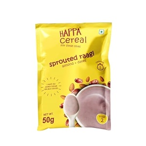 happa organic baby food porridge mix cereal 50 g ragi  almonds  dates