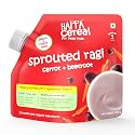 Happa Ragi Carrot Beetroot Organic Cereal for Babies | Only 3 Ingredients | No Sugar, Oil, Milk Powder, Flavours or Colours | Traditional Porridge Recipe | Cooks in 3 Minutes | Stage 2 (6 Months+) | 200g Pack