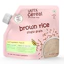 Happa Brown Rice Organic Cereal for Babies | 1 Ingredient | No Sugar, Oil, Milk Powder, Flavours, Colours | Cooks in 3 Minutes | Stage 2 (6 Months+) | 200g Pack