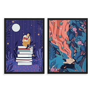 happening hippo aesthetic wall poster  wooden frame wall art  positive vibes amp inspiring decor  ideal for bedroom home office amp study room  read through amp dreaming women  a4 size