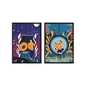 Happening Hippo Aesthetic Wall Poster | Wooden Frame Wall Art | Positive Vibes &amp; Inspiring Decor | Ideal for Bedroom, Home, Office, &amp; Study Room | Musical Escapade &amp; Passing Through Time | A4 Size