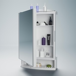 happer plastic premium multipurpose wall mounted storage cabinet with mirror prime look white