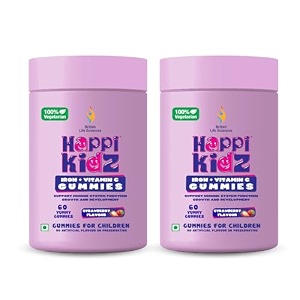 happi kidz iron  vitamin c gummies for kids-120 gummy bears -supports immune system function helps build red blood cells amp overall growth and development pack of 2