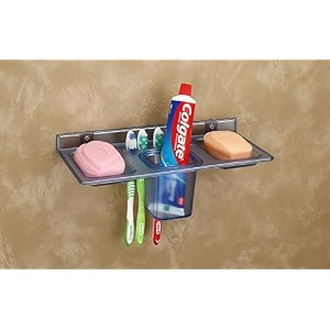 happi unbreakable abs plastic 4 in 1 soap dish holder glass tumbler and tooth brush holders soap stand soap case soap holder stand wall mounted for bathroom blue