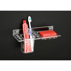 happi unbreakable pc plastic 3 in 1 soap dish holder glass tumbler and tooth brush holders soap stand soap case soap holder stand wall mounted for bathroom clear