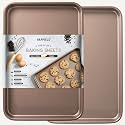 HAPPIELS 10 x 15 inch Nonstick Jelly Roll Sheet Pan 2-Pack, PFOA &amp; BPA Free