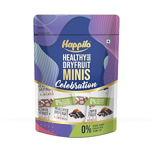 happilo choco almonds healthy dry fruit energy bar pack of 12 15g each healthy snack high in protein nuts no added sugar better than a proteinenergy bar for energy fitness amp immunity