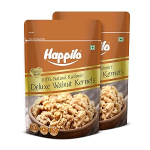 happilo deluxe 100 natural dried kashmiri walnut kernels 200 gram pack of 2