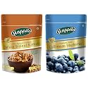 Happilo Deluxe 100% Natural Dried Kashmiri Walnut Kernels, 200g & Premium Dried Californian Blueberries, 150 g (Pack of 1)