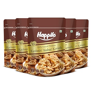 happilo premium 100 pure kashmiri walnuts kernels 200ghealthy snacks dry fruits akhrot  walnuts without shell  akhrot giri  rich in protein pack of 5