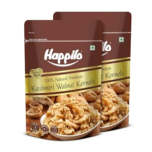 happilo premium 100 pure kashmiri walnuts kernels 200ghealthy snacks dry fruits akhrotwalnuts without shellakhrot giririch in protein pack of 2