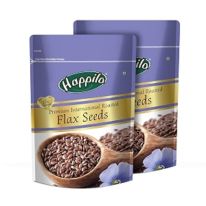 happilo premium authentic flax seeds roasted 250g pack of 2  omega-3 protein amp fiber  alsi seeds for hair growth weight management amp diet