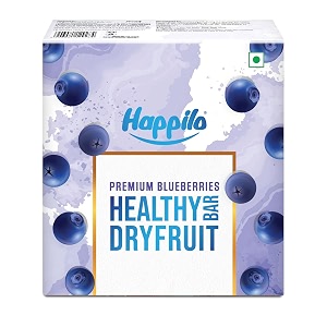 happilo premium blueberries healthy dry fruit bar 35g pack of 6 35g each healthy snack high in protein nuts no added sugar