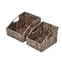 happimess Havanah 2-Piece Slanted Pantry Baskets Hyacinth 11", Gray Brown