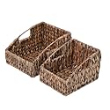 happimess Havanah 2-Piece Slanted Pantry Baskets Hyacinth 11", Brown