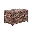 happimess Jacob 31.5" Collapsible Wicker Storage Trunk, Dark Brown Wash