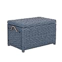 happimess Jacob 31.5" Collapsible Wicker Storage Trunk, Blue
