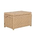 happimess Jacob 31.5" Collapsible Wicker Storage Trunk, Yellow