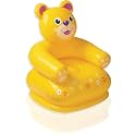 Happy Animal Inflatable Chair for Kids | Portable & Foldable PVC Air Sofa Seat for Toddlers | Cartoon Animal Design Chair for Boys & Girls (Yellow)