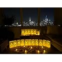 WYMM Happy Anniversary Light Up Letters, 30 Tea Lights &amp; 2000 Rose Petals