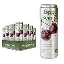 Happy Being Black Cherry Sparkling Tea, Antioxidant, 12oz 16 Pack