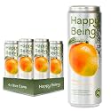 Happy Being Mango Sparkling White Tea, Antioxidant, 12oz 4 Pack