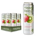 Happy Being Strawberry Kiwi Sparkling Tea, Antioxidant, 12oz 4 Pack