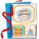 Happy Birthday Cookies Gift Basket For Men, Women, Kids, Boys, Him Decorated Sugar Cookie Gift Box | Nut Free | 3 Pack | Kosher