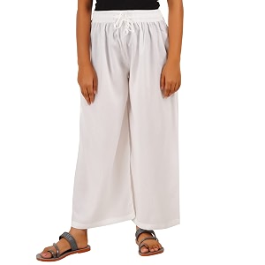 happy bunny stylish rayon palazzo pants for girls  skin friendly solid flowy design with mild shine regular fit full length wide leg trousers for party amp outdoor wear