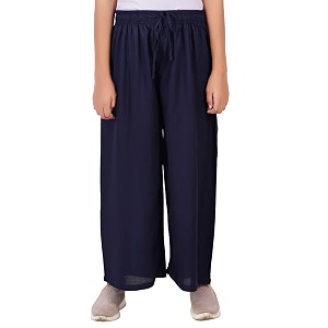 happy bunny stylish rayon palazzo pants for girls  skin friendly solid flowy design with mild shine regular fit full length wide leg trousers for party amp outdoor wear